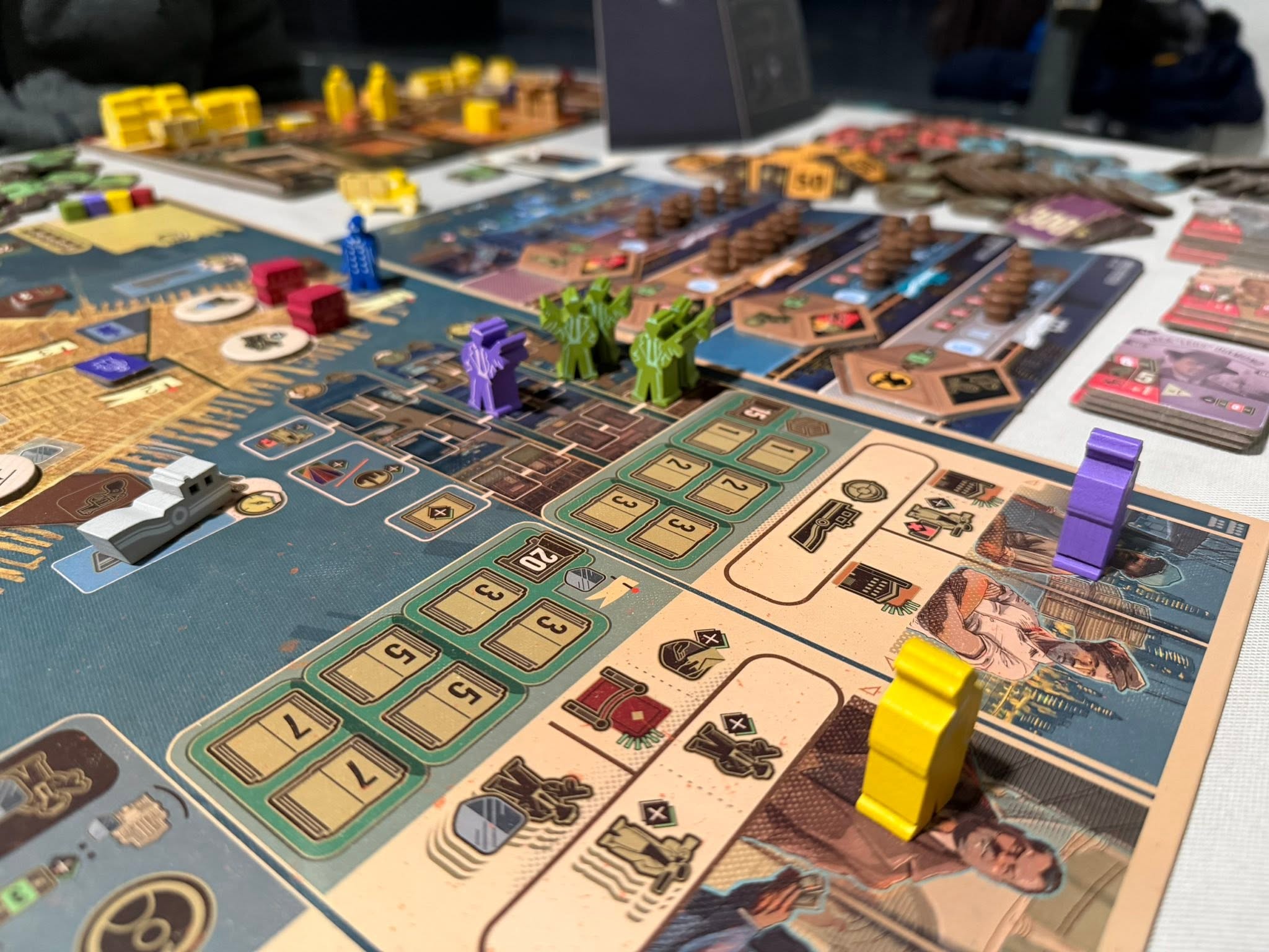 A detailed Euro-style board game in progress